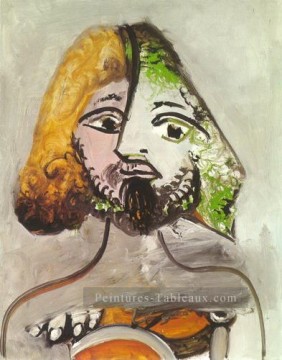 homme ensorcelé Tableau Peinture - Buste d’homme 1971 cubism Pablo Picasso
